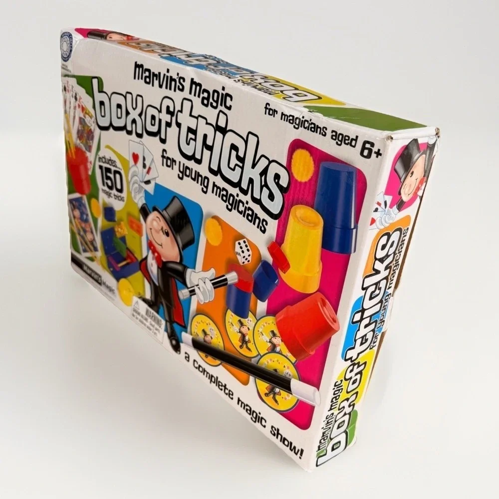 Marvin's Magic Box of Tricks Includes 150 Magic Tricks with Wand Cards Cups